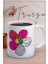 Baskılı Kupa Bardak Seramik Mug - Soyut Çiçek 1