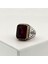 925 Ayar Gümüş Kırmızı Taşlı Duvar Desenli Yüzük 1