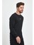 Siyah Erkek Supermagic Göğüs Basic Sweatshirt 4