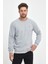 Erkek Gri Bisiklet Nakış Detaylı Regular Fit Sweatshirt 1