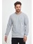 Erkek Gri Bisiklet Nakış Detaylı Regular Fit Sweatshirt 2