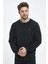 Erkek Siyah Bisiklet Nakış Detaylı Regular Fit Sweatshirt 1