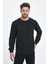 Erkek Siyah Bisiklet Nakış Detaylı Regular Fit Sweatshirt 3