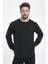 Erkek Siyah Bisiklet Nakış Detaylı Regular Fit Sweatshirt 4
