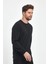 Erkek Siyah Bisiklet Nakış Detaylı Regular Fit Sweatshirt 5