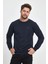 Erkek Lacivert Bisiklet Nakış Detaylı Regular Fit Sweatshirt 3