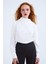 652-1505 Kadın Ekru Düğme Detaylı Bluz 1