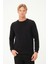 Erkek Uzun Kollu Bisiklet-Sıfır Regular Fit Selanik Siyah Sweatshirt 1