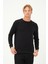 Erkek Uzun Kollu Bisiklet-Sıfır Regular Fit Selanik Siyah Sweatshirt 2