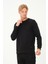 Erkek Uzun Kollu Bisiklet-Sıfır Regular Fit Selanik Siyah Sweatshirt 3