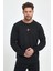 Erkek Siyah Bisiklet Nakış Detaylı Regular Fit Sweatshirt 1