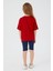 Kız Garson Bermuda Tayt Takım Kırmızı 5