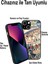 Apple iPhone 15 Pro ile Uyumlu Silikon Arkası Cam Kapak Kolaj Tasarımlı Cam Kılıf 3