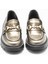 Gold Deri Kadın Loafer 3