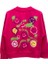 Fuşya Rengi Emoji Kız Çocuk Sweatshirt 1