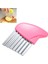 S3 Pembe 10.5x7.5 cm Sebze Dilimleme Paslanmaz Mutfak Kızartma Patates Hamuru Dalgalı Fransız Araçları Makinesi Çip Buruşuk Bıçak Meyve Patates Kesici Çelik Kıyıcı (Yurt Dışından) 1