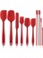 Kırmızı 10 Adet Yapışmaz Pasta Eşyaları Kazıyıcı Spatula Silikon Mutfak Pasta Aracı Spatula Silikon Tereyağı Krem Karıştırma Kazıyıcı (Yurt Dışından) 1