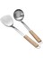 2 Adet Set-Ac Ahşap Saplı Wok Spatula 304 Paslanmaz Çelik Spatula Pişirme Gereçleri Kaşık Uzun Saplı Büyük Boy Turner Kızarmış Biftek Kürek (Yurt Dışından) 3