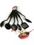Siyah 6 Adet Naylon Mutfak Eşyaları Çok Fonksiyonlu Siyah Kürek Kaşık Çorba Kepçesi Spatula Seti Yapışmaz Mutfak Pişirme Araçları Gadget (Yurt Dışından) 3