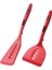 Kırmızı 2 Adet Mükemmel Spatula Seti Çevre Dostu Oluklu Spatula Yapışmaz Silikon Oluklu Balık Turner Spatula Seti Pişirme (Yurt Dışından) 3
