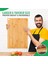 Bambu 28X18X1.2CM Bambu Kesme Tahtası Mutfak Için, Ağır Hizmet Tipi Ahşap Kesme Tahtası Suyu Oluk Ekmek Sebze Meyve Kesim Mutfak Malzemeleri (Yurt Dışından) 3