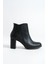 MBBRZ3333-S Kadın Siyah Kalın Topuklu Oval Burun Kısa Bot & Bootie 3