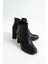 MBBRZ3333-S Kadın Siyah Kalın Topuklu Oval Burun Kısa Bot & Bootie 5