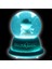 Uçuşan Yıldızlı,7,5cm x 4,5cm LED Işıklı Astronot Küre - Turkuaz 1