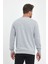 Erkek Gri Bisiklet Yaka Nakış Detaylı Regular Fit Sweatshirt 5