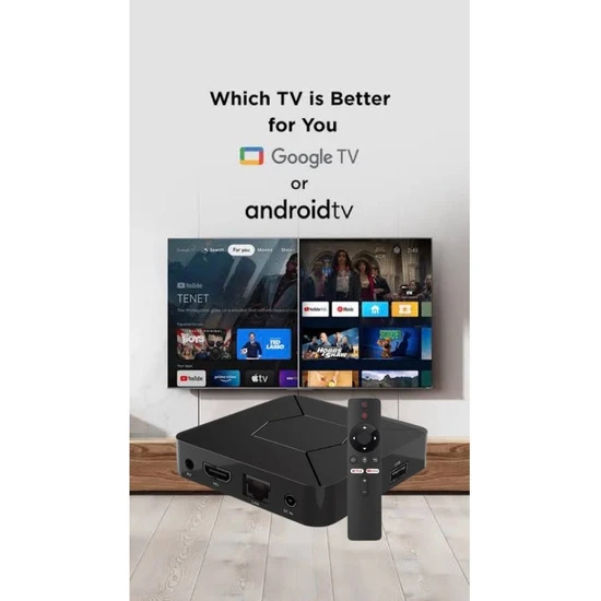 FS1PRO Teknoloji 4K Android TV Box & Google TV - Akıllı Internet TV Kutusu - Media Player - IpTV Box
