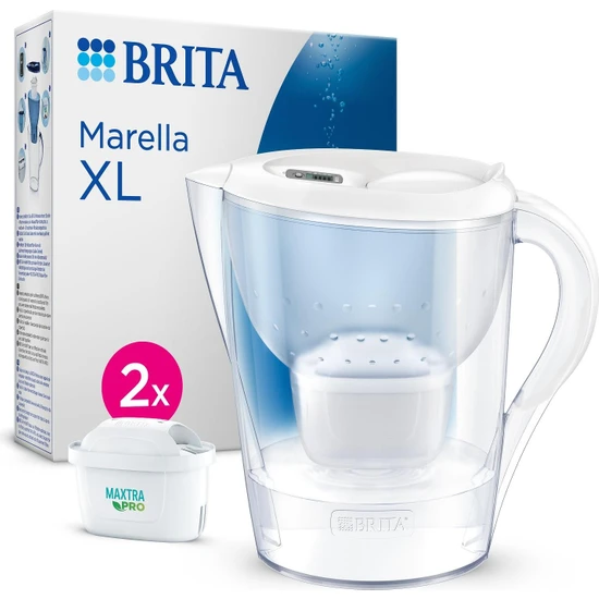 Brıta Marella XL ''2 x Maxtra Pro All-in-1 Filtreli'' Su Arıtma Sürahisi - Beyaz