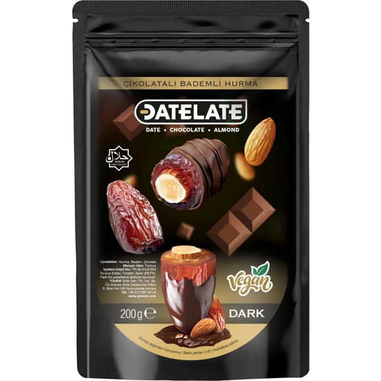 Datelate Çikolatalı Hurma - Bitter 200 Gr.