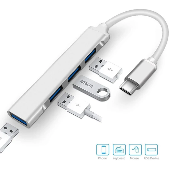 Ata Elektronik Type-C  To USB HUB 3.0 Çevirici USB 3.0 Type C To USB Çevirici Dönüştürücü