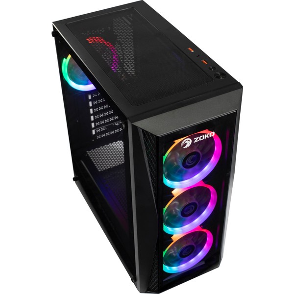 Zoko Melody x 4X12 cm Rainbow Fanlı Temperli Cam Gaming Bilgisayar