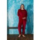 Meba Kadın Kışlık Büyük Beden Fransız Kadife Kırmızı Pijama Takımı