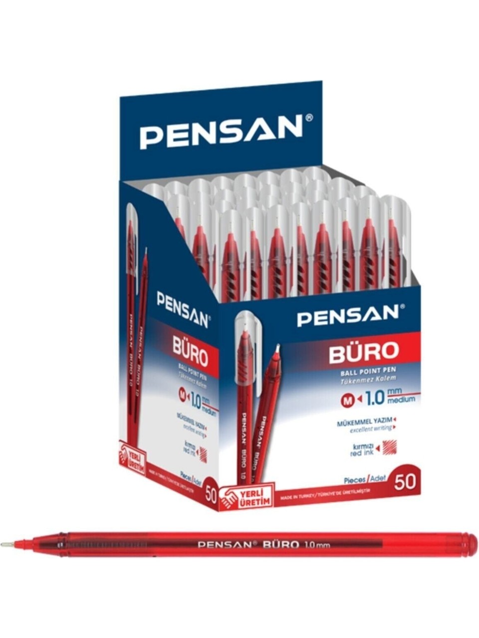 خودکار قرمز PENSAN 2270 BURO 1.0mm - 0