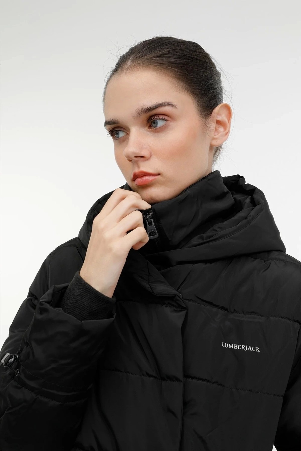Lumberjack Wl Karina Kadın Mont - Siyah Renkli Uzun Kollu Kapüşonlu Günlük Model görsel 3