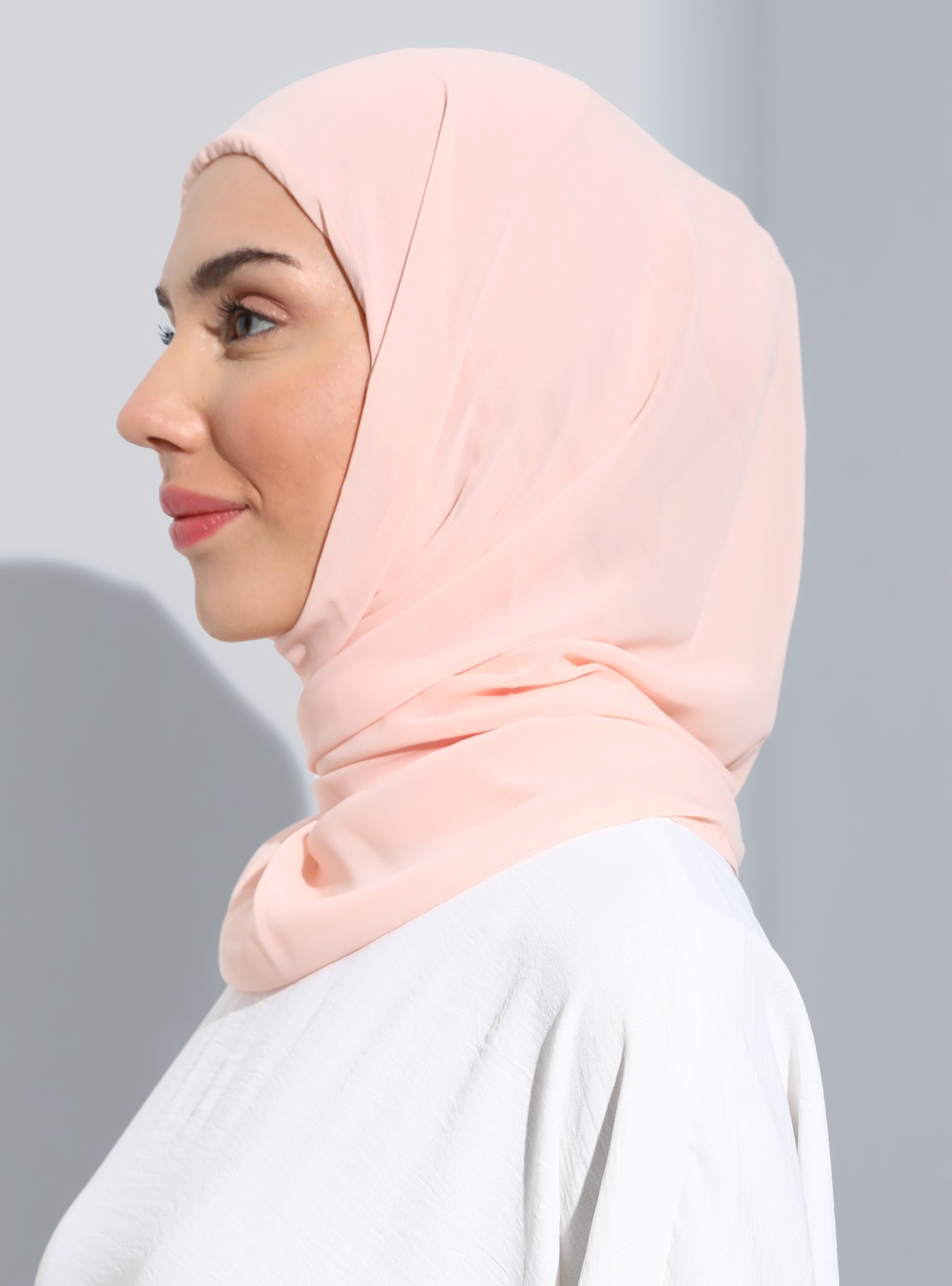 Ecardin Bone Ecardin ST111-HİJABLI Şifon Oval Eşarp 43 Yavruağzı - Yavruağzı - görsel 2