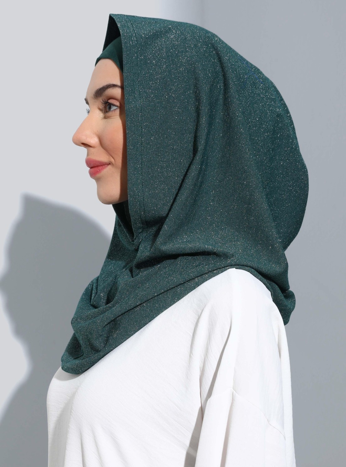 Ecardin Bone Ecardin ST300-SİMLİ Abiye Hijab 21 Zümrüt - Zümrüt Yeşili - görsel 2
