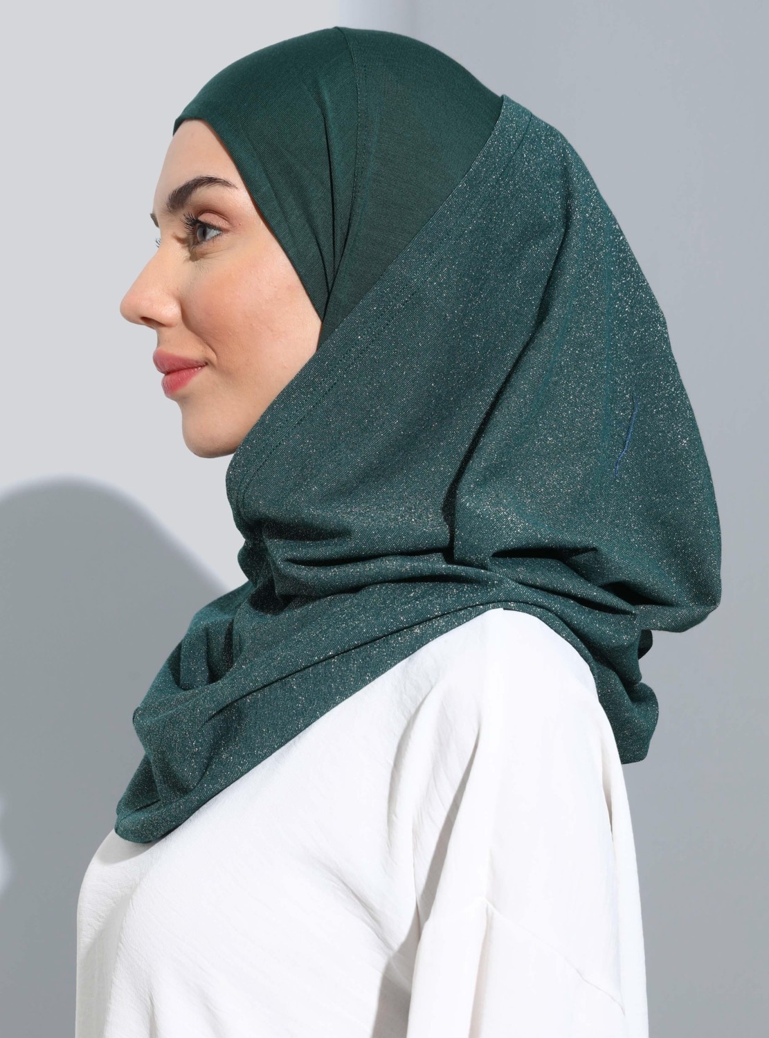 Ecardin Bone Ecardin ST300-SİMLİ Abiye Hijab 21 Zümrüt - Zümrüt Yeşili - görsel 3