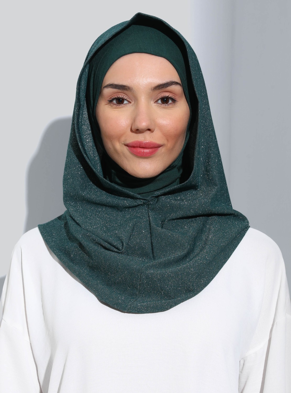 Ecardin Bone Ecardin ST300-SİMLİ Abiye Hijab 21 Zümrüt - Zümrüt Yeşili - görsel 4