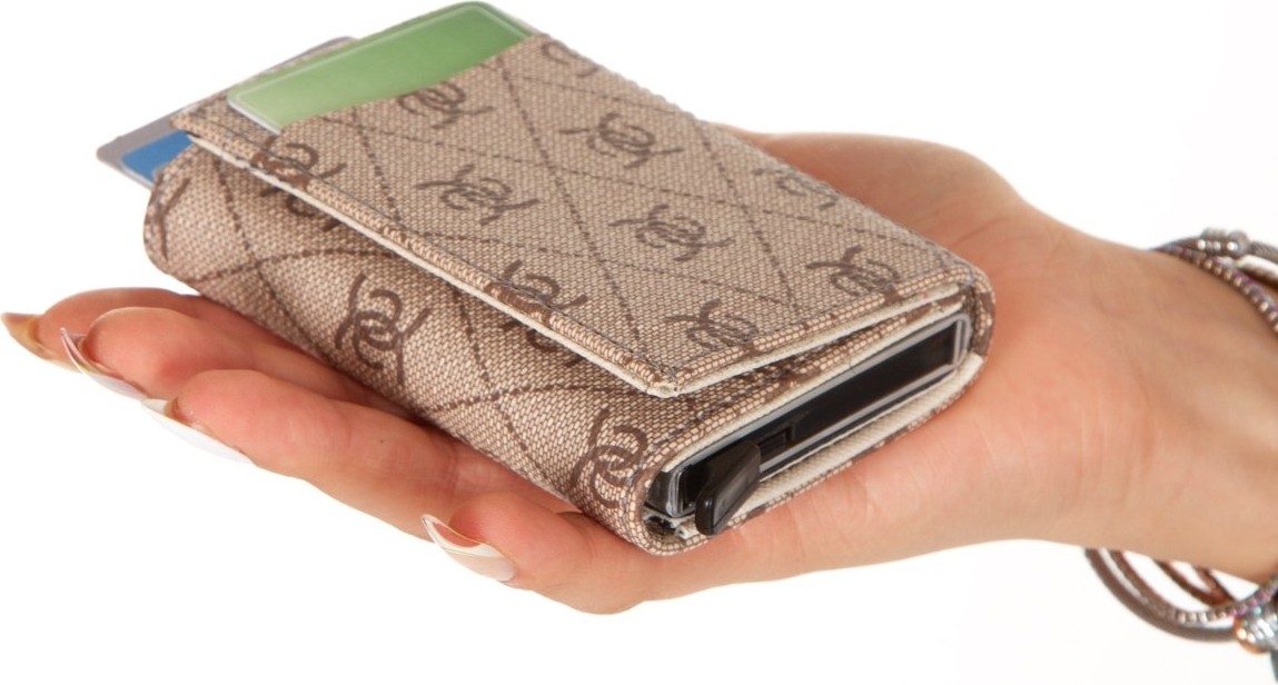 Adelina Bags Şık Tasarımlı Unisex Mekanizmalı Kartlık Cüzdan Bej - Vizon Renk Küçük Boyut görsel 4