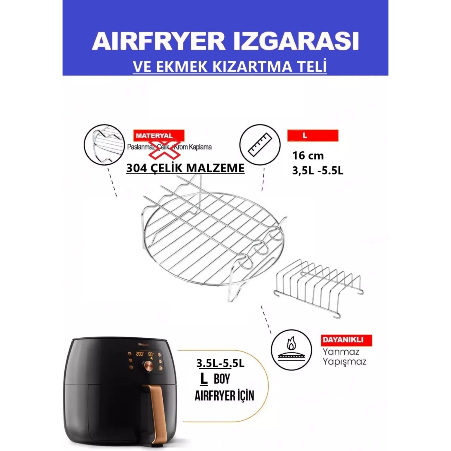 Populer Philips HD9243/90 3000 Series Airfryer L Ile Uyumlu Fiyatı