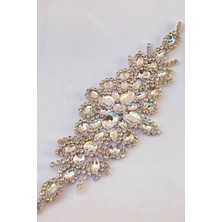 Hayalperest Boncuk Baklava Motifli Ütüyle Yapışan Taşlı Aplik