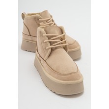 Luvi OVELA Bej Kalın Taban Bağcıklı Kadın Spor Bot