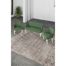 Gada Grup Gadagrup Kolu Çay Seti Koltuk Takımı, Salon Balkon Takımı(2+1+1 Beyaz Ayak)