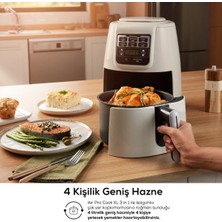 Karaca Air Pro Cook 3 in 1 XL Ev Yemeği, Közleme, Sulu Yemek Tencereli Airfryer Black Silver 4 Kişilik