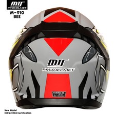 Mts 910 Bee Gri Sarı Motosiklet Kask