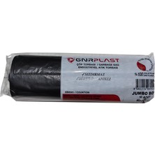 Gnr Endüstriyel Jumbo Çöp Torbası Poşeti  2 Kat  Siyah  500 gr  80 x 110 cm 10 x 20 Rulo