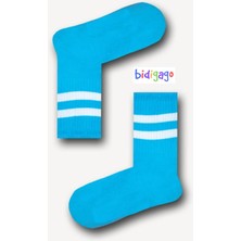 Bidigago Unisex Çizgili Atletik Tenis Kolej Çorap